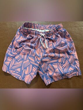 Men’s Bearbottom Pink & Blue swim trunks medium